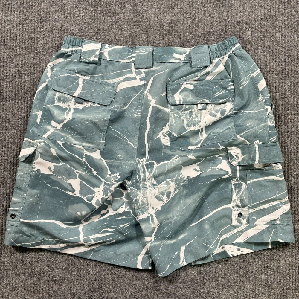 Reel Legends Mens Fishing Cargo Shorts Size M Blue Performance Outdoor Utility - Picture 2 of 9